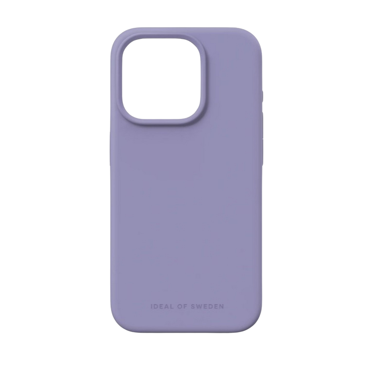 Een lavendelkleurige telefoonhoes met het logo van Ideal of Sweden.
