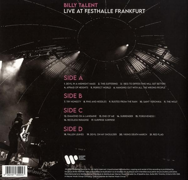 Rückseite eines Musikalbums mit Songtiteln und Credits.