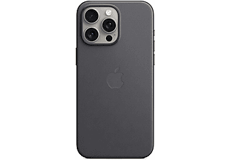 APPLE iPhone 15 Pro Max  MagSafe Mikro Dokuma Telefon Kılıfı Siyah