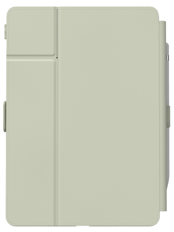 Világoszöld tablettok, varrás részletekkel. Az elülső borító zárva.