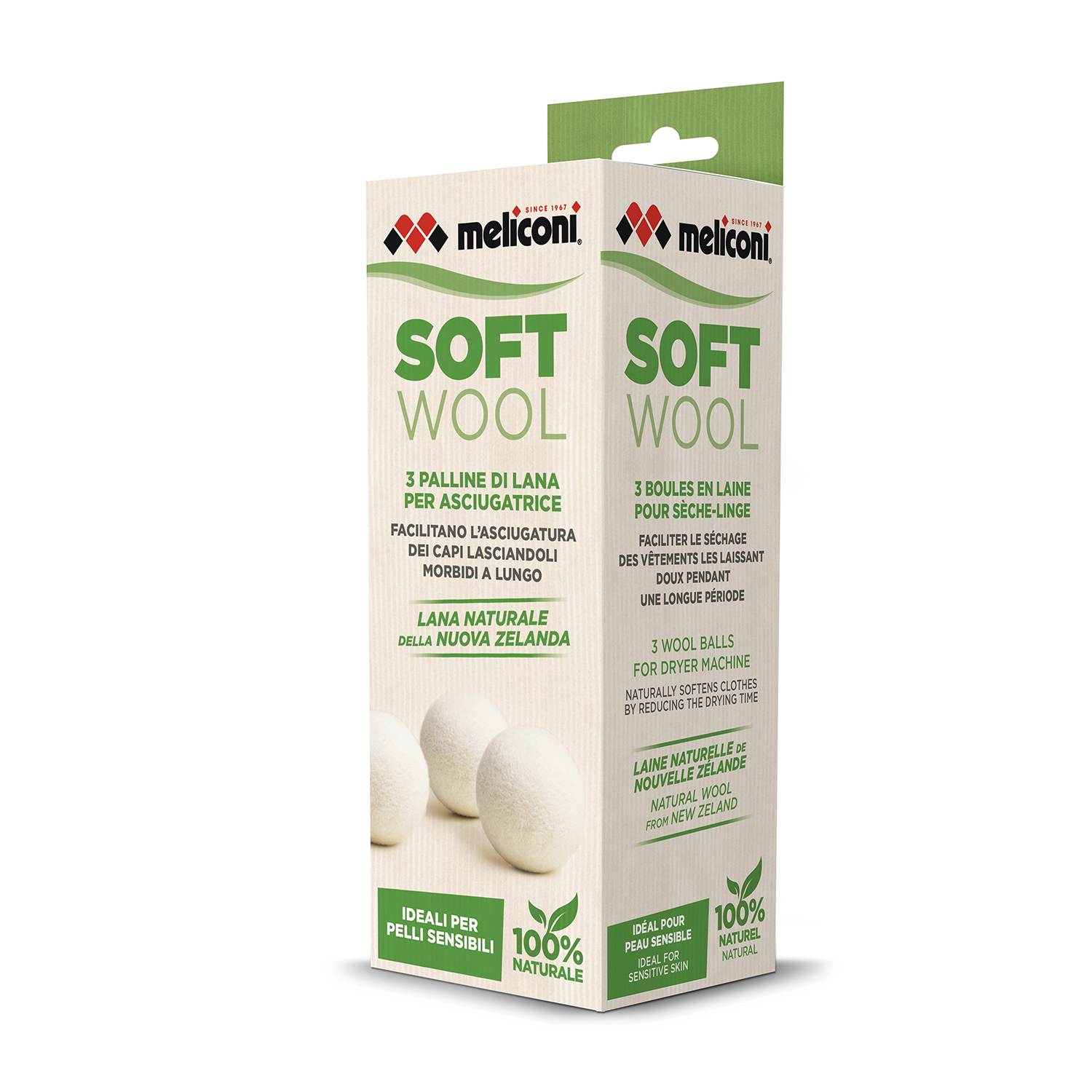Sfere in lana per asciugatrice Meliconi Soft Wool 3 PZ