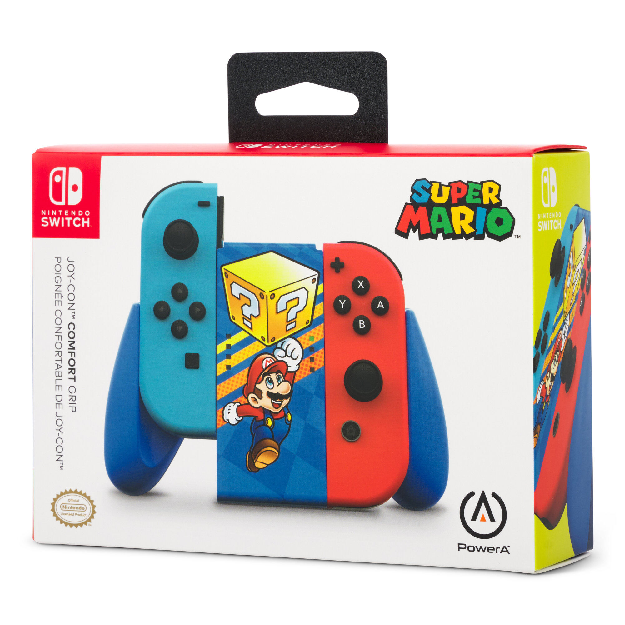 Pudełko kontrolera Nintendo Switch Joy-Con z ilustracją Mario.