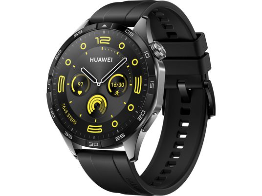 HUAWEI Watch GT 4 (46 mm) - Smartwatch (140-210 mm, Fluorélastomère, Noir/noir)