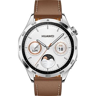 HUAWEI Watch GT 4 (46 mm) - Smartwatch (140-210 mm, Pelle, Acciaio inox/Marrone)