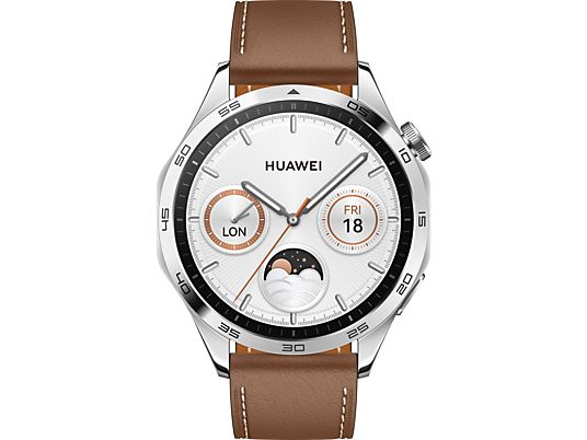 HUAWEI Watch GT 4 (46 mm) - Smartwatch (140-210 mm, Cuir, Acier inoxydable/marron)