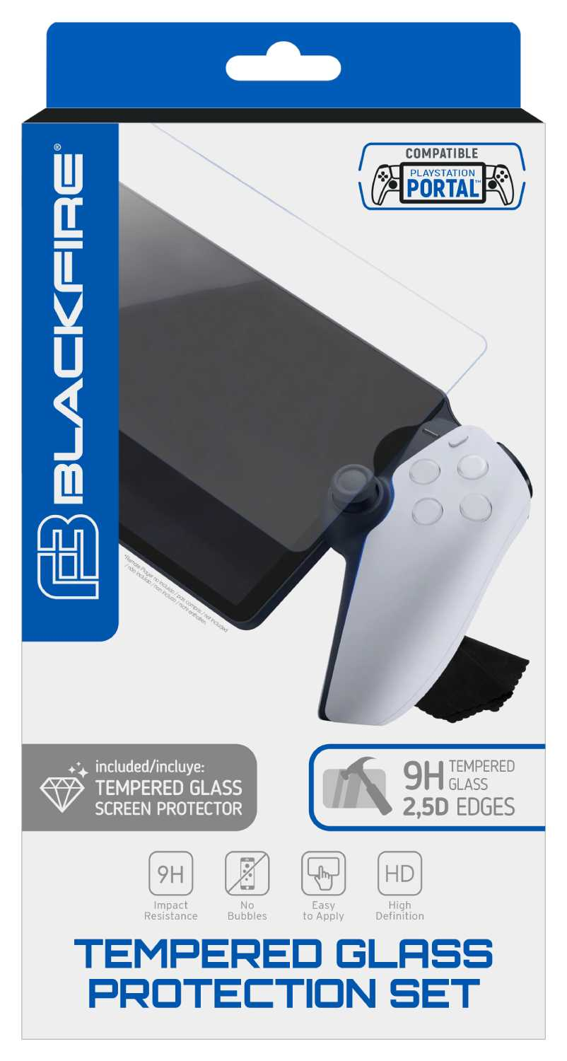 Una caja con un protector de pantalla y un mando de juego blanco.