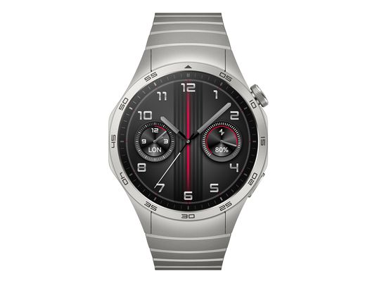HUAWEI Watch GT 4 (46 mm) - Smartwatch (140-210 mm, Edelstahl, Titangrau/Edelstahl)
