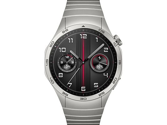 HUAWEI Watch GT 4 (46 mm) - Smartwatch (140-210 mm, Acier inoxydable, Gris titane/acier inoxydable)