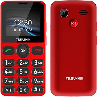 Móvil - Telefunken S415, Rojo, 32MB RAM, 800 mAh, Bluetooth, Teclas grandes