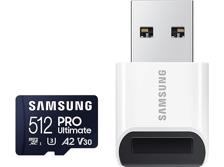 Carte Mémoire Samsung Pro Ultimate microSDXC 512GB avec Lecteur de Carte