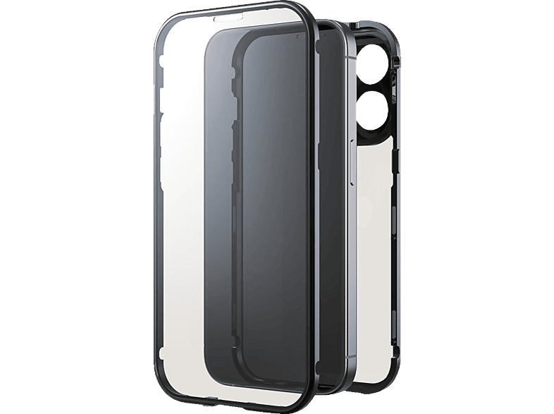 Backcover, iPhone 360° Schwarz BLACK Apple, Pro, Glass, 15 ROCK