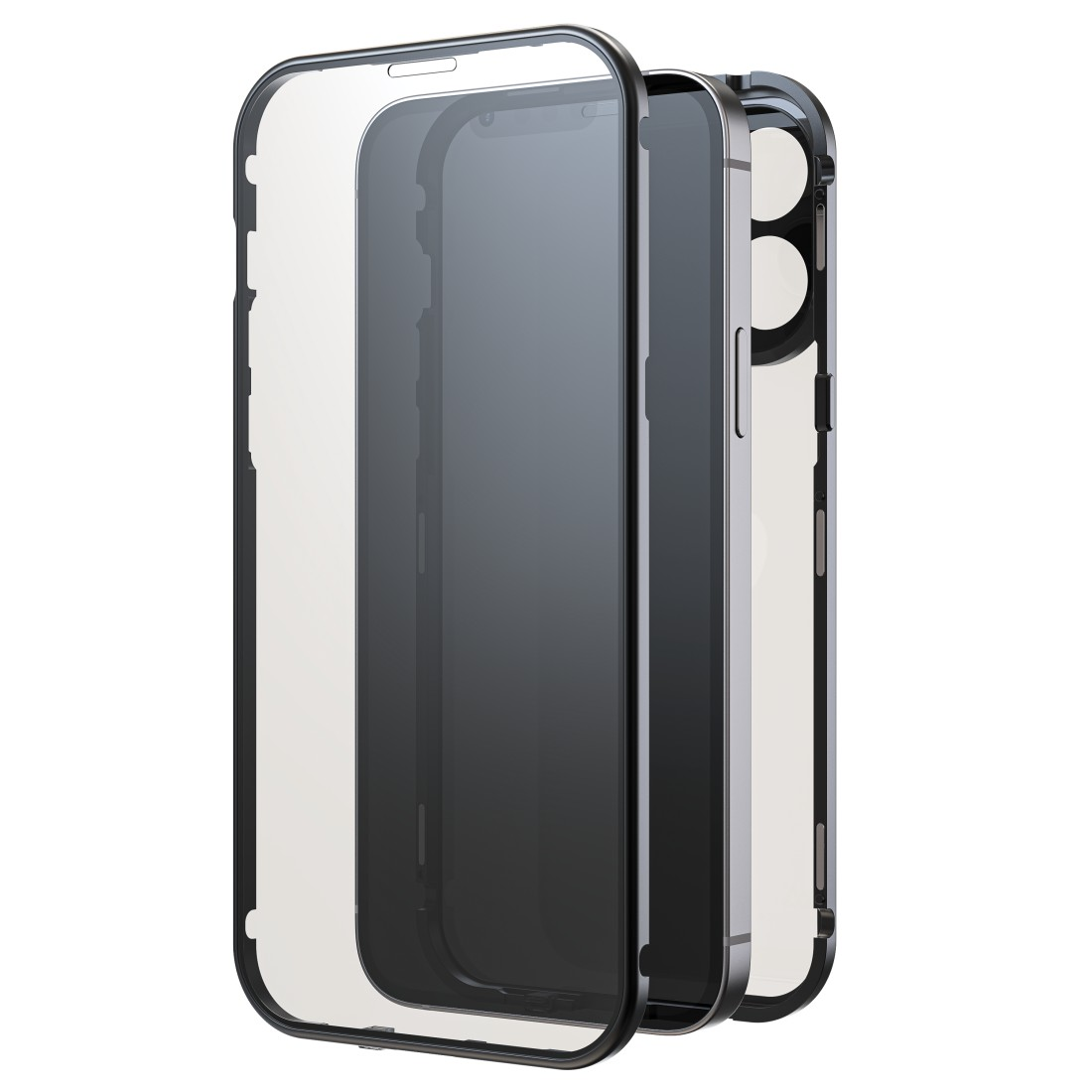 Schwarz Backcover, iPhone 15 Apple, BLACK ROCK Glass, Max, Pro 360°