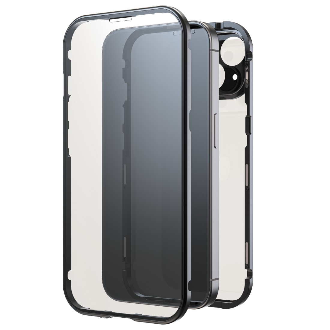 Backcover, Glass, ROCK iPhone Schwarz 15, BLACK Apple, 360°