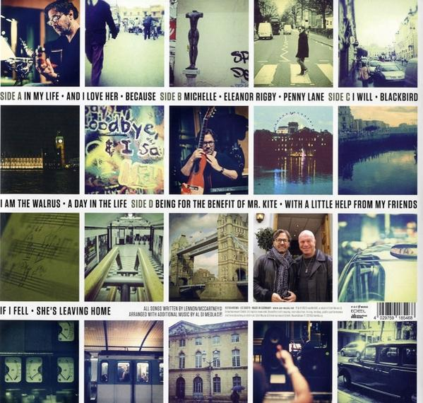 Albumcover mit verschiedenen Fotos und Texten, darunter Songtitel und Künstlernamen.