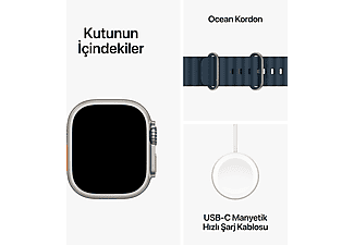 APPLE Watch Ultra 2 GPS + Cellular MREG3TU/A 49 mm Titanyum Kasa ve Mavi Ocean Kordon_8