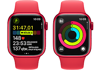 APPLE Watch Series 9 GPS + Cellular MRYE3TU/A  45 mm PRODUCT(RED) Alüminyum Kasa ve (PRODUCT)RED Spor Kordon - S/M_5