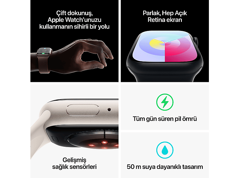 APPLE Watch Series 9 GPS + Cellular MRYE3TU/A  45 mm PRODUCT(RED) Alüminyum Kasa ve (PRODUCT)RED Spor Kordon - S/M_7