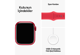 APPLE Watch Series 9 GPS + Cellular MRYE3TU/A  45 mm PRODUCT(RED) Alüminyum Kasa ve (PRODUCT)RED Spor Kordon - S/M_8