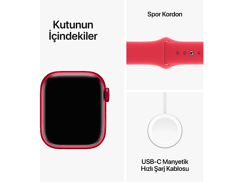 APPLE Watch Series 9 GPS + Cellular MRYE3TU/A  45 mm PRODUCT(RED) Alüminyum Kasa ve (PRODUCT)RED Spor Kordon - S/M_8