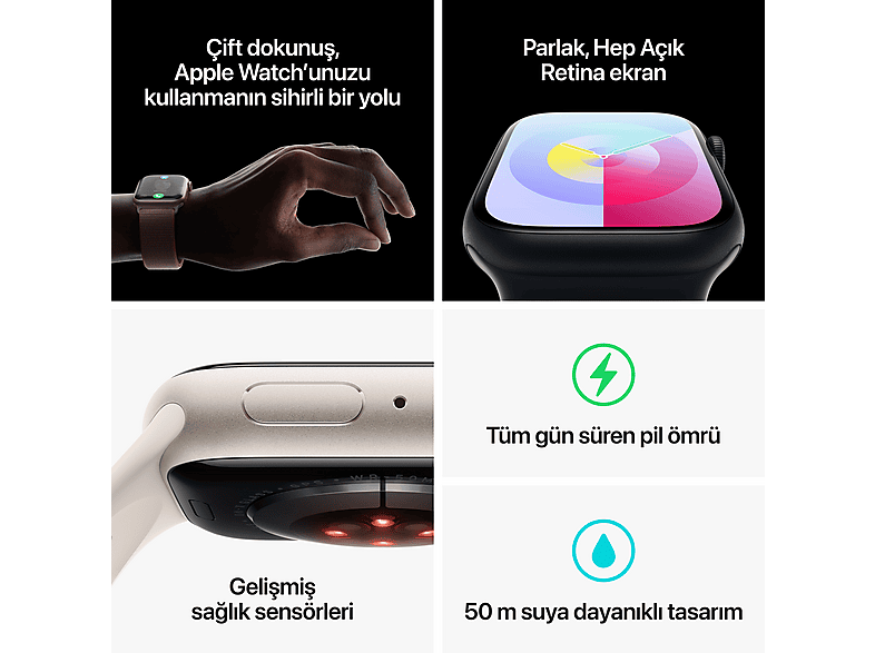 APPLE MRYG3TU/A Watch Series 9 GPS + Cellular 45 mm Kırmızı