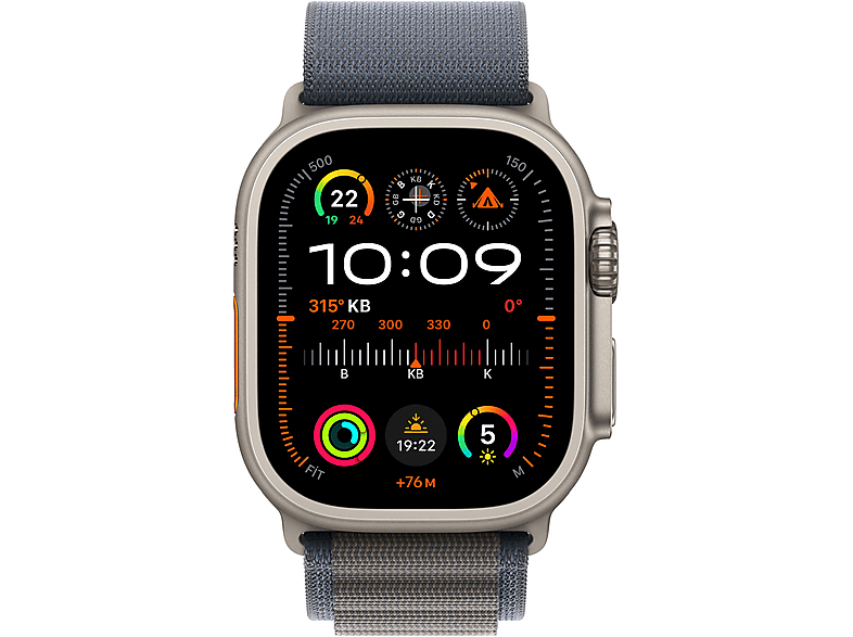 APPLE Watch Ultra 2 GPS + Cellular MREK3TU/A 49 mm Titanyum Kasa ve Mavi Alpine Loop - S_1