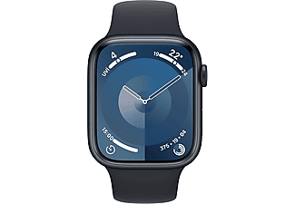 APPLE Watch Series 9 GPS + Cellular MRMV3TU/A  45 mm Grafit Paslanmaz Çelik Kasa ve Gece Yarısı Spor Kordon - S/M_1