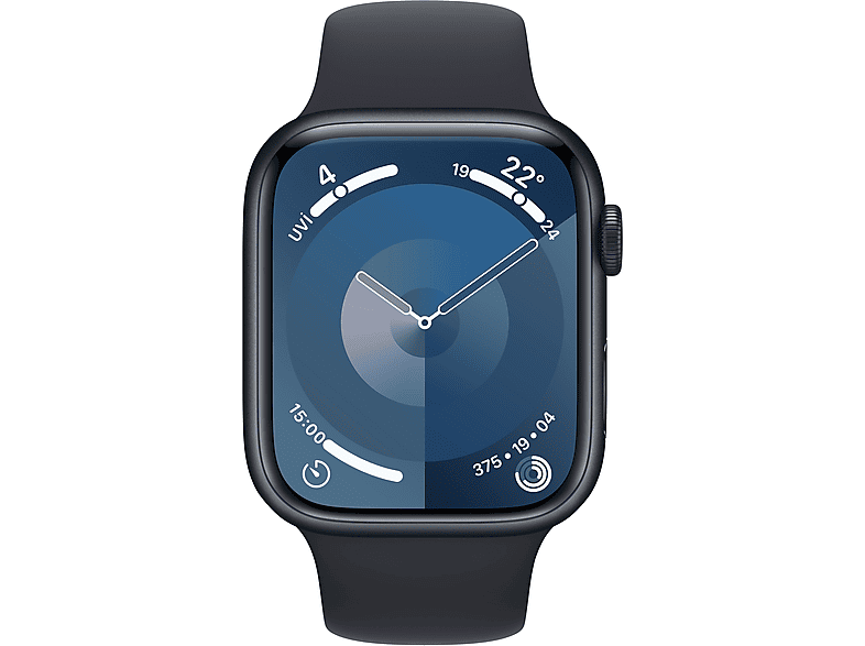 APPLE Watch Series 9 GPS + Cellular MRMV3TU/A  45 mm Grafit Paslanmaz Çelik Kasa ve Gece Yarısı Spor Kordon - S/M_1