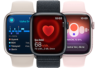 APPLE Watch Series 9 GPS + Cellular MRMV3TU/A  45 mm Grafit Paslanmaz Çelik Kasa ve Gece Yarısı Spor Kordon - S/M_6