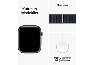 APPLE Watch Series 9 GPS + Cellular MRMX3TU/A  45 mm Grafit Paslanmaz Çelik Kasa ve Grafit Milano Loop_9