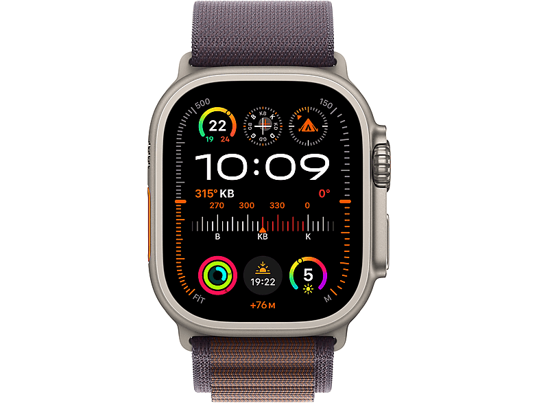 APPLE Watch Ultra 2 GPS + Cellular MRER3TU/A  49 mm Titanyum Kasa ve İndigo Alpine Loop - S_1