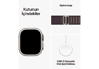 APPLE Watch Ultra 2 GPS + Cellular MRER3TU/A  49 mm Titanyum Kasa ve İndigo Alpine Loop - S_8