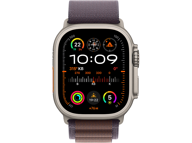 APPLE Watch Ultra 2 GPS + Cellular MRET3TU/A  49 mm Titanyum Kasa ve İndigo Alpine Loop - M_1