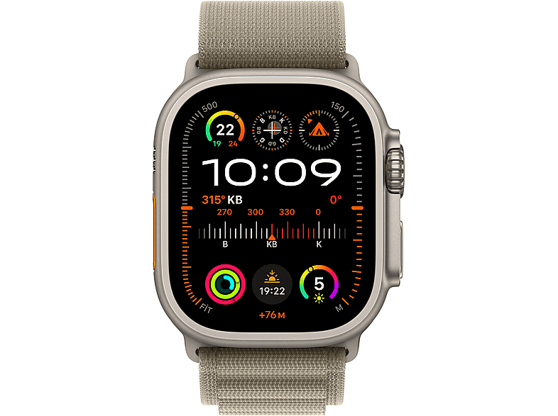 APPLE Watch Ultra 2 GPS + Cellular MREX3TU/A  49 mm Titanyum Kasa ve Klasik Zeytin Yeşili Alpine Loop - S_1