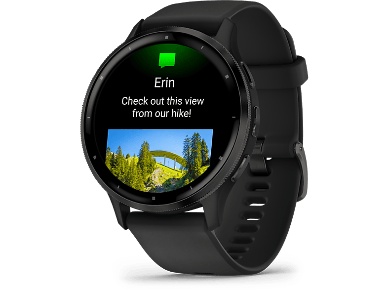 GARMIN Venu 3 fekete, fekete kerettel, bőr és szilikon szíjjal (010-02784-52)