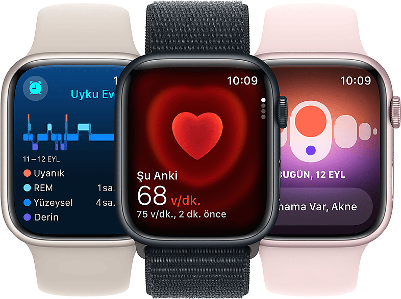 APPLE Watch Series 9 GPS + Cellular MRHR3TU/A  41 mm Gece Yarısı Alüminyum Kasa ve Gece Yarısı Spor Kordon - S/M_6