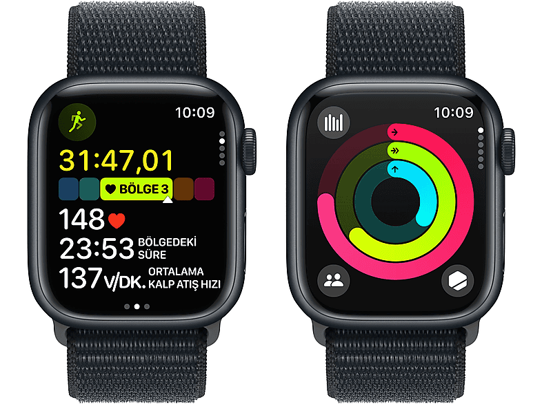 APPLE Watch Series 9 GPS + Cellular MRHU3TU/A  41 mm Gece Yarısı Alüminyum Kasa ve Gece Yarısı Spor Loop_7