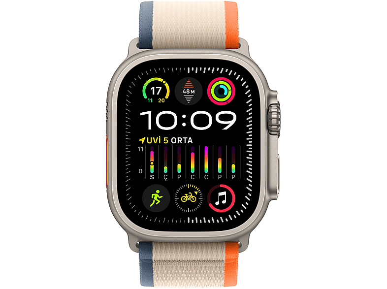 APPLE Watch Ultra 2 GPS + Cellular MRF13TU/A  49 mm Titanyum Kasa ve Turuncu/Bej Trail Loop - S/M_2