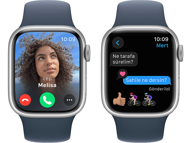 APPLE Watch Series 9 GPS + Cellular MRHV3TU/A  41 mm Gümüş Rengi Alüminyum Kasa ve Fırtına Mavisi Spor Kordon - S/M_5