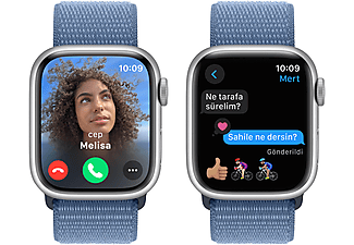 APPLE Watch Series 9 GPS + Cellular MRHX3TU/A  41 mm Gümüş Rengi Alüminyum Kasa ve Buz Mavisi Spor Loop_5