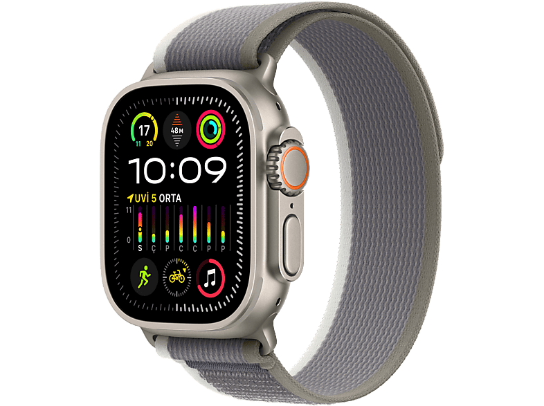 APPLE Watch Ultra 2 GPS + Cellular MRF33TU/A  49 mm Titanyum Kasa ve Yeşil/Gri Trail Loop - S/M_0