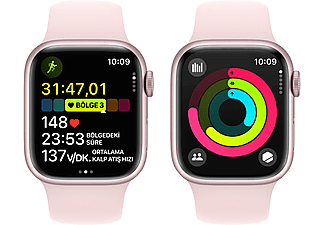 APPLE Watch Series 9 GPS + Cellular MRHY3TU/A  41 mm Pembe Alüminyum Kasa ve Uçuk Pembe Spor Kordon - S/M_7