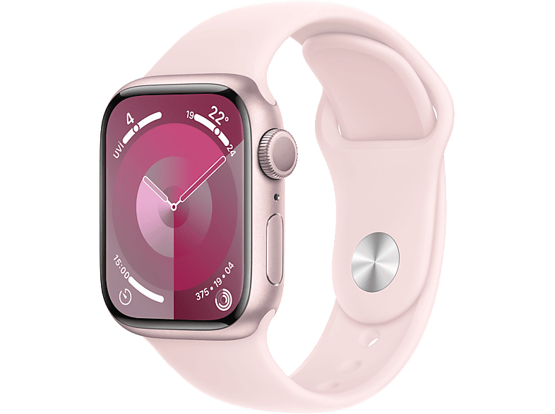 APPLE Watch Series 9 GPS Cellular MRHY3TU A 41 mm Pembe Aluminyum Kasa ve Ucuk Pembe Spor Kordon S M Fiyat Ozellik MediaMarkt