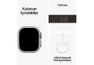 APPLE Watch Ultra 2 GPS + Cellular MRF53TU/A  49 mm Titanyum Kasa ve Mavi/Siyah Trail Loop - S/M_8