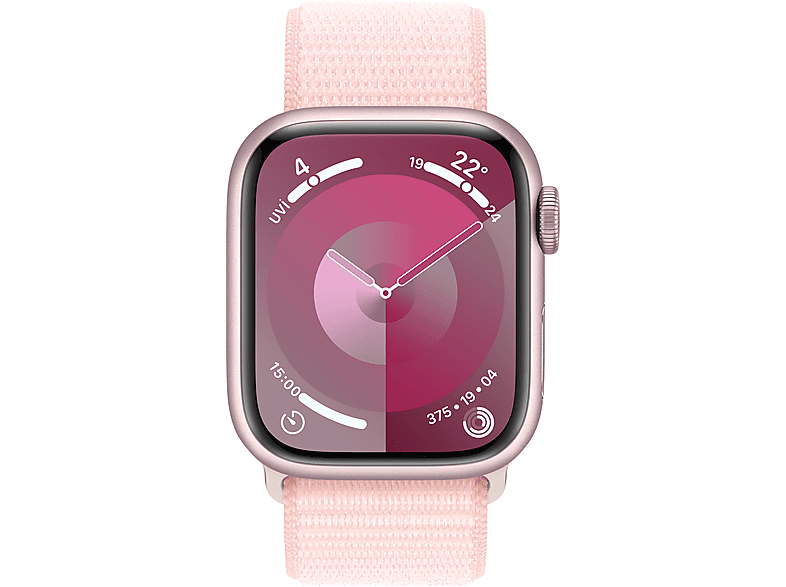 APPLE Watch Series 9 GPS + Cellular MRJ13TU/A  41 mm Pembe Alüminyum Kasa ve Uçuk Pembe Spor Loop_1