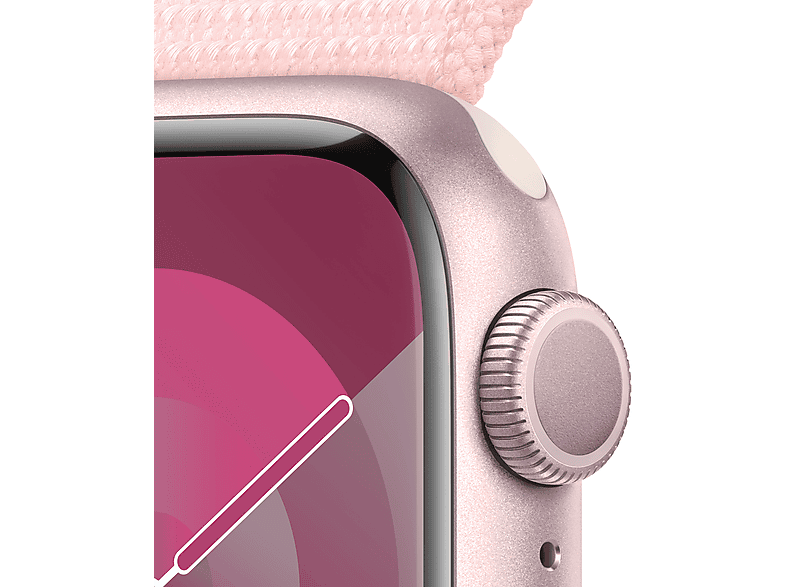 APPLE Watch Series 9 GPS + Cellular MRJ13TU/A  41 mm Pembe Alüminyum Kasa ve Uçuk Pembe Spor Loop_2