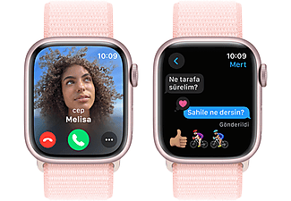 APPLE Watch Series 9 GPS + Cellular MRJ13TU/A  41 mm Pembe Alüminyum Kasa ve Uçuk Pembe Spor Loop_5