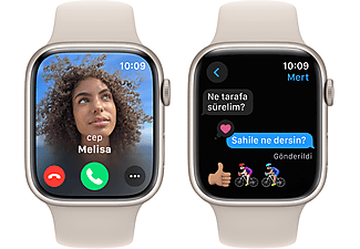 APPLE Watch Series 9 GPS MR973TU/A  45 mm Yıldız Işığı Alüminyum Kasa ve Yıldız Işığı Spor Kordon - M/L_5