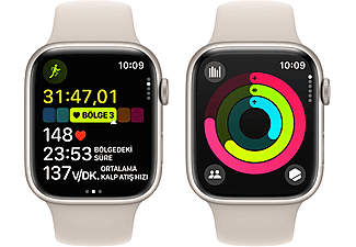 APPLE Watch Series 9 GPS MR973TU/A  45 mm Yıldız Işığı Alüminyum Kasa ve Yıldız Işığı Spor Kordon - M/L_7