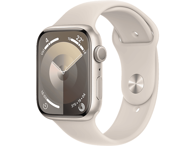 APPLE Watch Series 9 GPS MR973TU/A  45 mm Yıldız Işığı Alüminyum Kasa ve Yıldız Işığı Spor Kordon - M/L_0