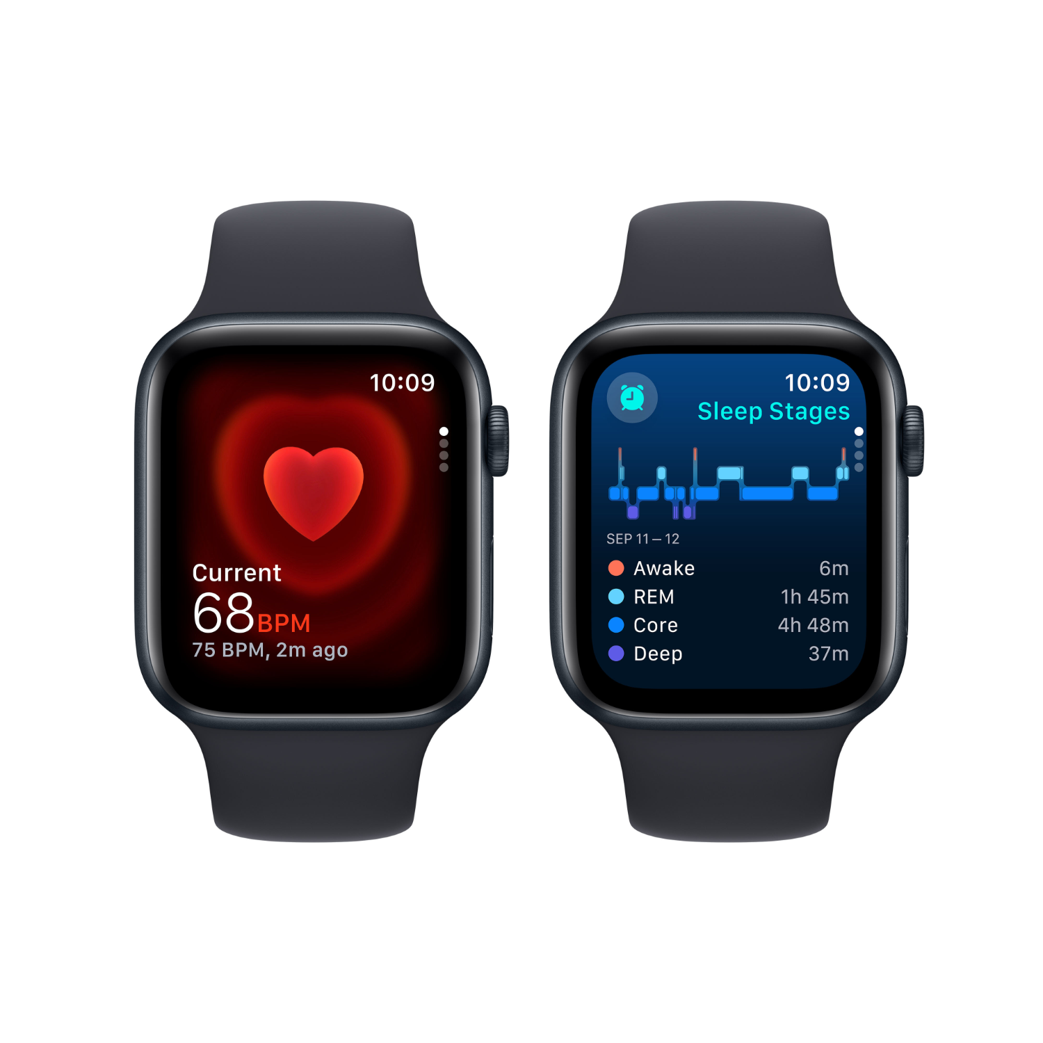APPLE Watch SE GPS 44 mm Middernacht Aluminium Case/Middernacht